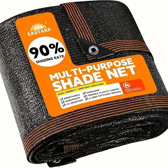 Eaststararp Multi-Shade-Netz Sonnensegel aus Polyethylen mit 90 % UV-Schutz, Schwarz, Rechteckig - Bild 1