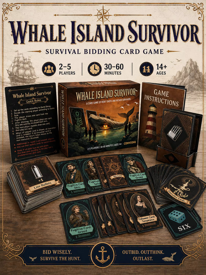Whale Island Survivor Kartenspiel, Strategiespiel, 2-5 Spieler, ab 14 Jahre - Bild 6