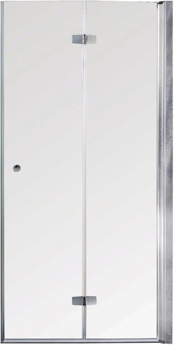 Sanotechnik Duet Drehfalttür aus Aluminium und Glas in Silber, Breite: 85 cm, Höhe: 195 cm - Bild 1