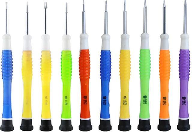 Multicolor Reparatur-Schraubendreher-Set für Macbook Air und Pro sowie Smartphones mit Pentalobe P2 P5 0,8 1,2 1,5 2,0, Phillips 2,0 und Torx T4 T5 T6 T8 T10 von BES - Bild 1