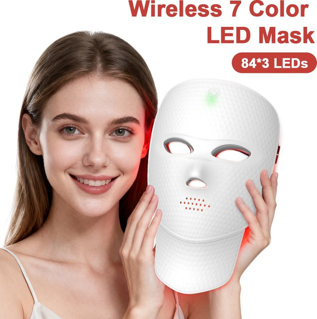 foreverlily LED Gesichts- und Halsmaske, Rotlicht Anti-Aging - Bild 1