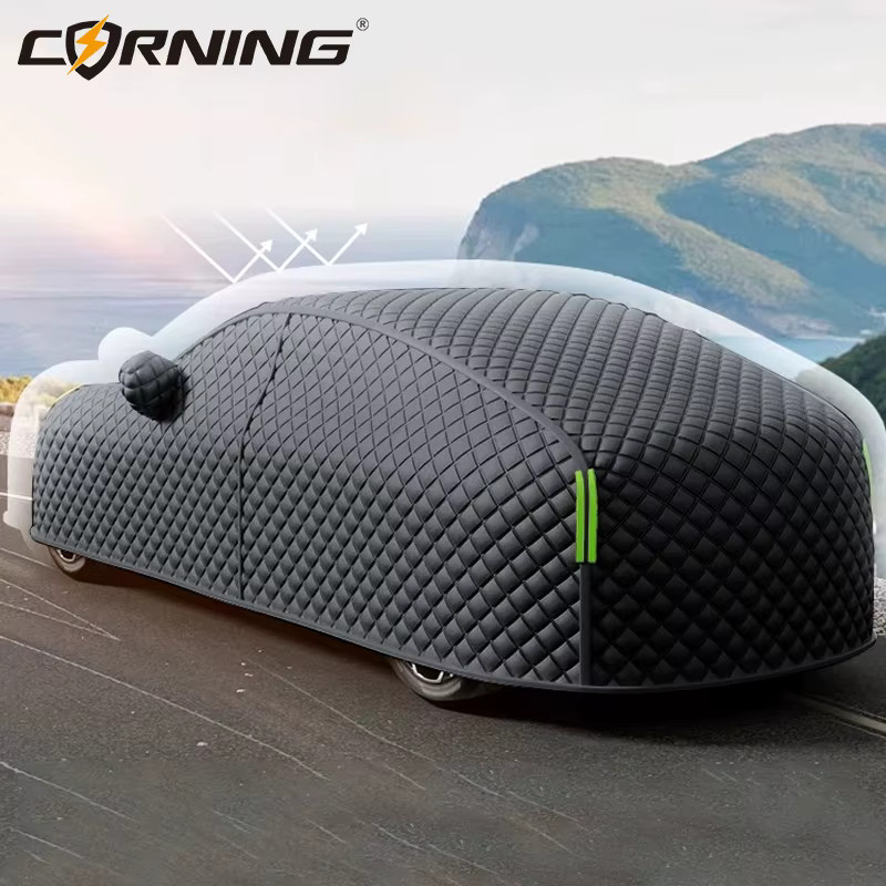 CORNING Autoabdeckung in Schwarz als universeller Outdoor-Schutz für SUV und Fließheck-Limousinen gegen Schnee, Sonne und Staub - Bild 2