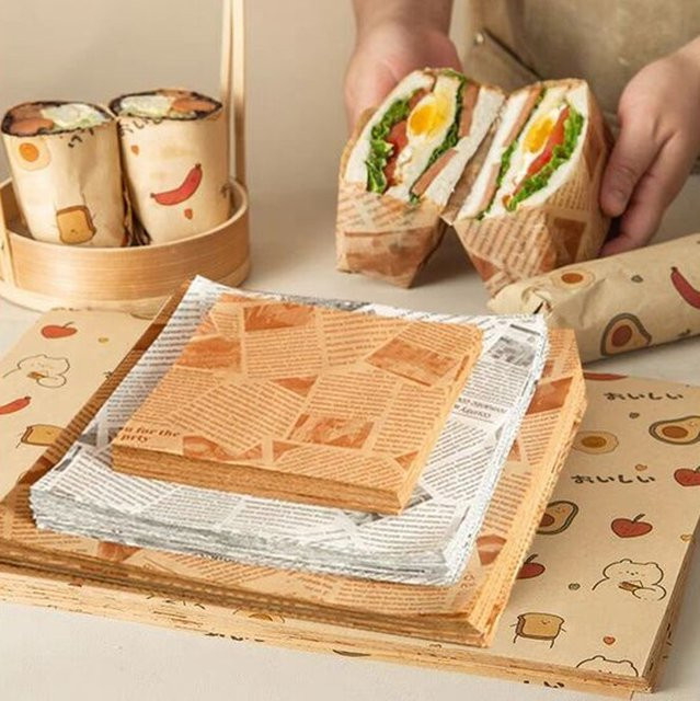 100 Stück ölbeständiges weißes Papier für Sandwiches, Burger und frittierte Lebensmittel - Bild 1