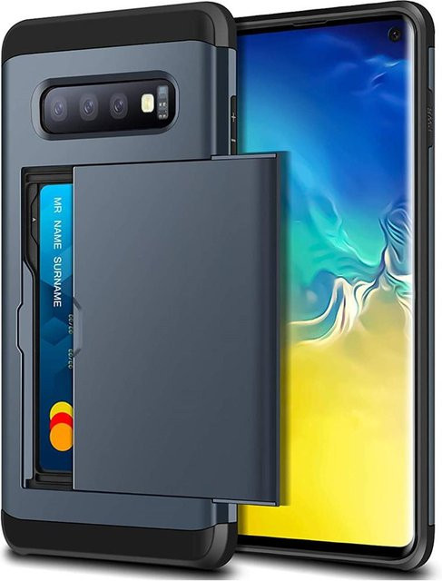 Schutzhülle mit Kreditkartenhalter und ID-Steckplatz für Samsung Galaxy S10 Plus, S10e und S10 in Schwarz - Bild 1