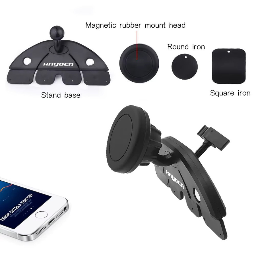 Magnetische Universal Handyhalterung für das Auto mit 360-Grad-Drehung für CD-Slots in Schwarz - Bild 5
