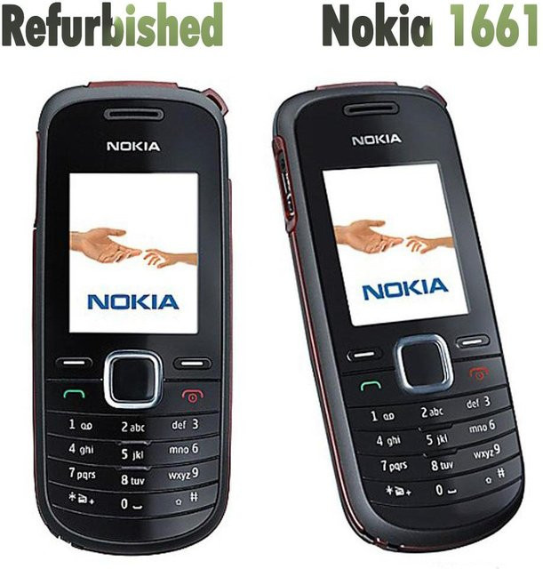 Generalüberholtes Nokia 1661 2G Mobiltelefon in Schwarz mit 1 SIM-Karte und Akku - Bild 1