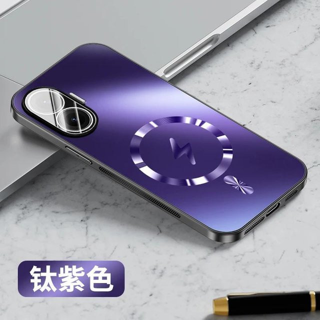 MagSafe Magnetische Hülle für POCO F7, F7 Pro, F7 Ultra und X7 Pro mit Kameraobjektiv Filmschutz, Matte Frost Rückseite, Violett - Bild 1