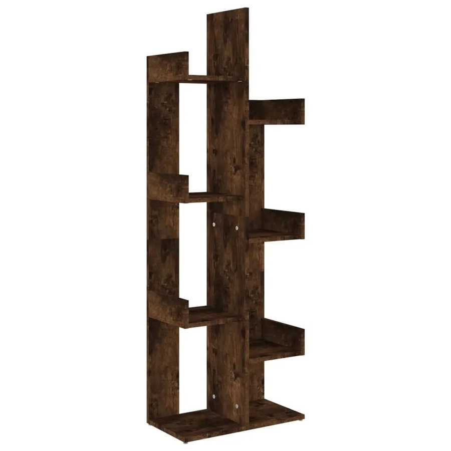 vidaXL Bücherschrank aus Holzwerkstoff in Eiche Räuchereiche Braun B: 48 cm, T: 25,5 cm, H: 140 cm - Bild 2