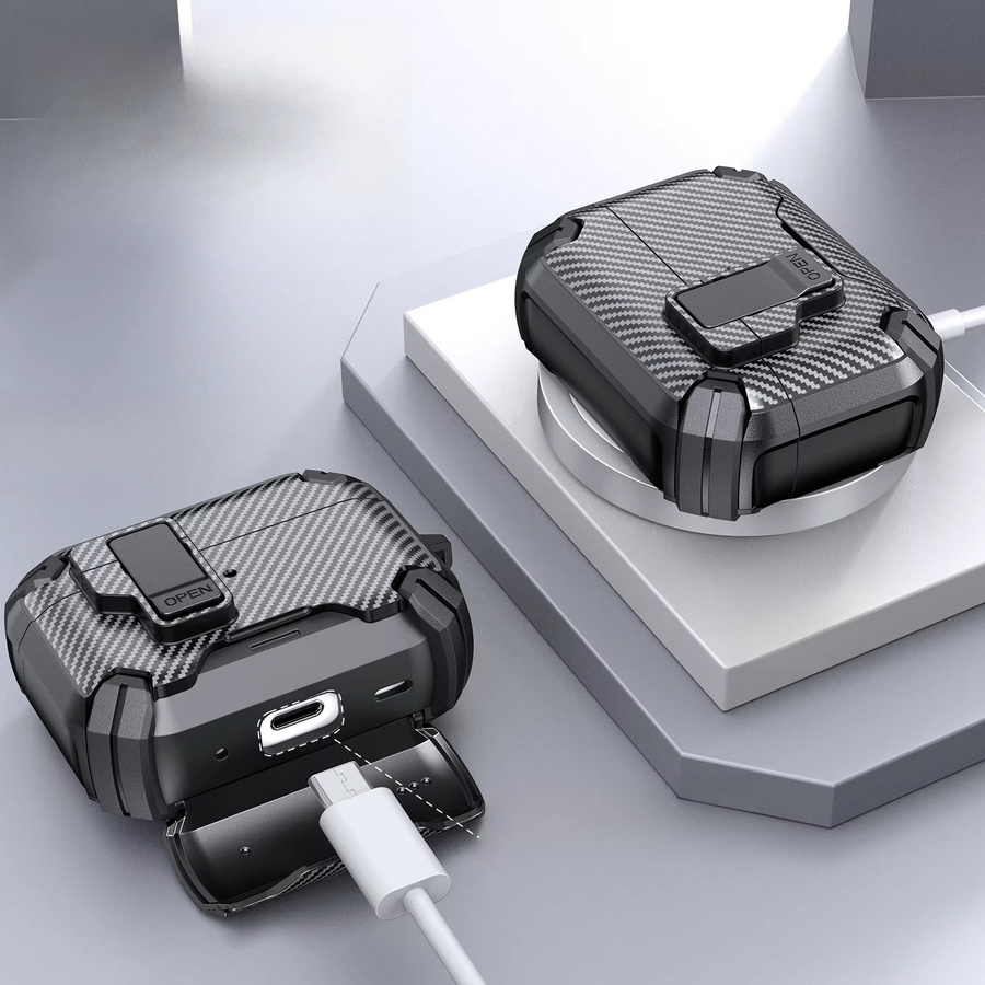 Elastische Bluetooth Headset Abdeckung für Apple AirPods Pro 3, Pro 2 und AirPods 4 Generation in Schwarz - Bild 2