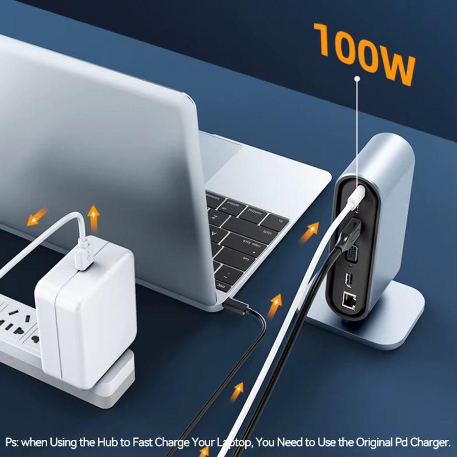 MZX 12-in-1 USB-C Dockingstation Typ-C Hub mit HDMI, Ethernet/LAN und USB-Adapter für deinen Laptop - Bild 6