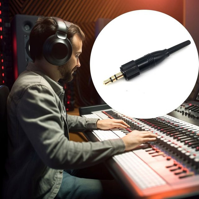 Sennheiser Ersatz Audio-Lock-Anschluss 3,5mm Stereo-Schraubstecker in Schwarz für Sonyd11/v1/p03 Mikrofone - Bild 1