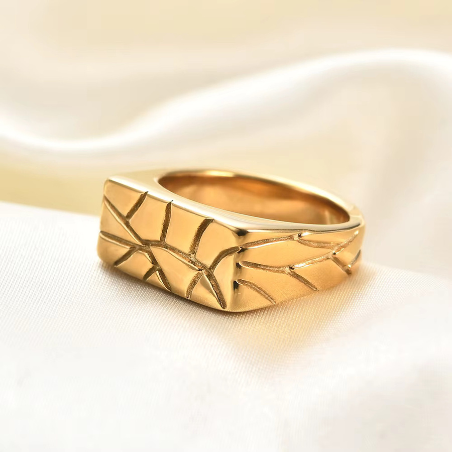 VQYSKO Ring Edelstahl, Gold, Unisex, Vintage - Bild 2