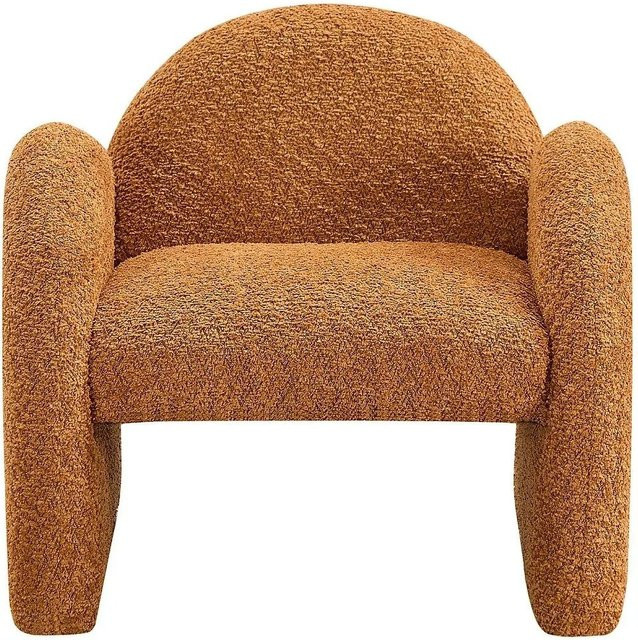 Mosalo Sessel mit gerader Rückenlehne aus Bouclé Stoff in Terracotta, Breite: 48 cm, Tiefe: 51 cm, Höhe: 45,5 cm - Bild 1