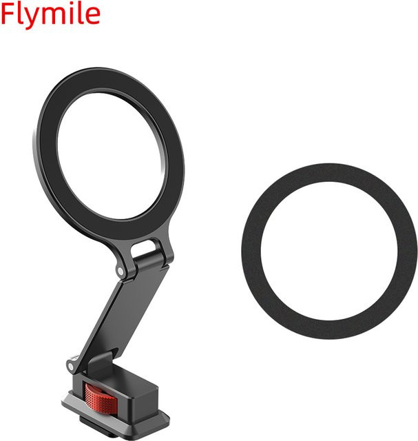 Flymile MagSafe Metall-Magnet-Handyhalterung mit faltbarem Cold-Shoe-Stativadapter und Teleprompter-Ständer für iPhone 17 16 15 14 13 - Bild 1