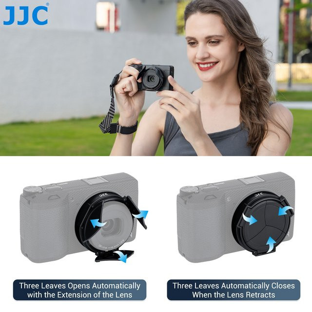 JJC Automatischer Objektivdeckel für Ricoh GR IV HDF und Monochrome GRIV, Schwarz - Bild 1