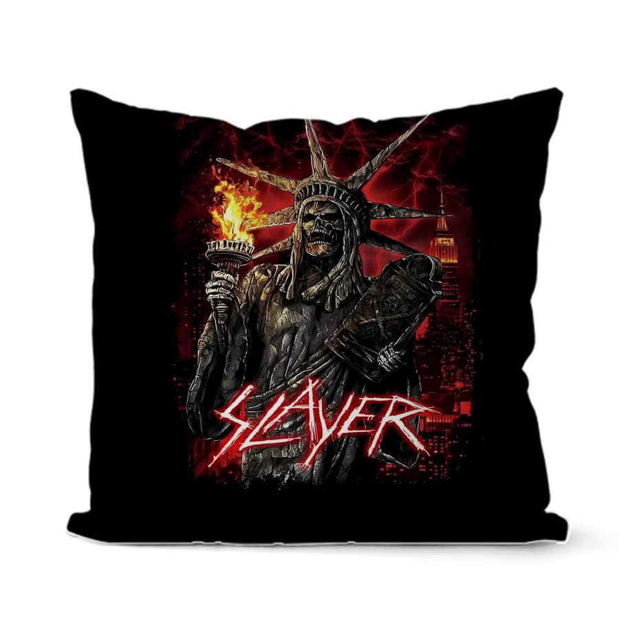 S-Slayer Band Kissenbezug in Schwarz, quadratische Kissenhülle aus ultraweichem Stoff mit verdecktem Reißverschluss, Breite: 30,0 cm, Höhe: 30,0 cm - Bild 5
