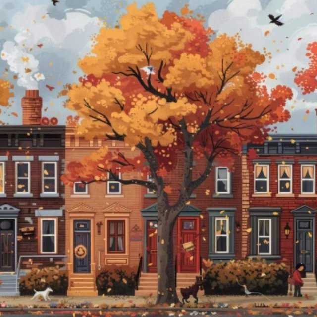 MaxRenard Herbststraßen Puzzle, 1000 Teile - Bild 1