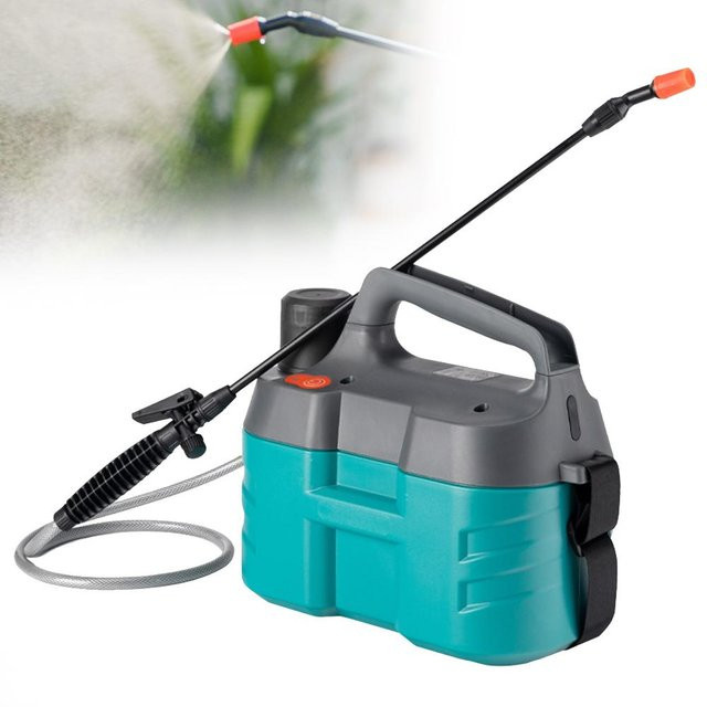 Elektrischer Gartensprüher GoolRC mit 8L Fassungsvermögen, wiederaufladbarer 2600 mAh Batterie und 2-Muster-Düse, blau/grau/türkis - Bild 1
