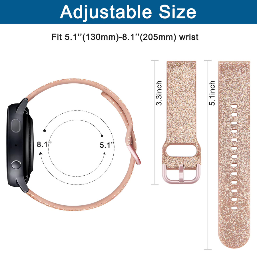 Tobfit Uhrenarmband Silikon, Roségold, Unisex, 20mm 22mm - Bild 5