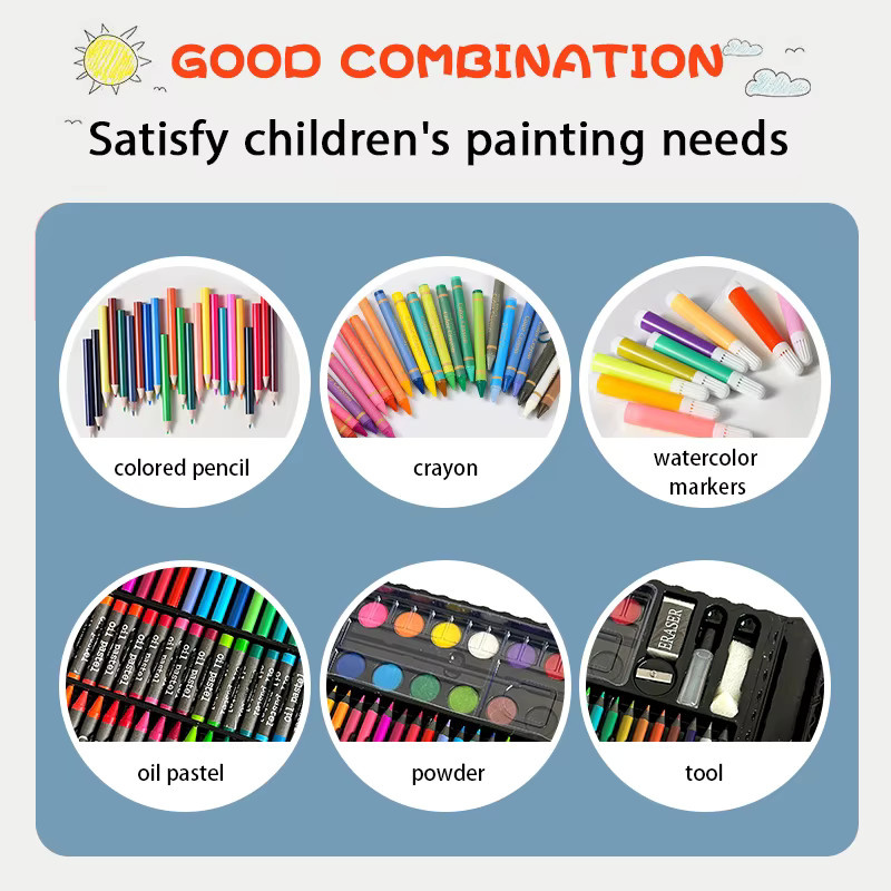 Multicolour Malutensilien-Set für Kinder mit Aquarellfarben, Pinseln, Farbstiften und Stifthalter zum Skizzieren - Bild 5