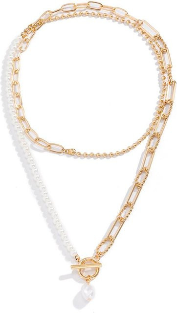 KaiTingu Jewelry Halskette, Multilayer, Perle, Gold, Damen - Bild 1