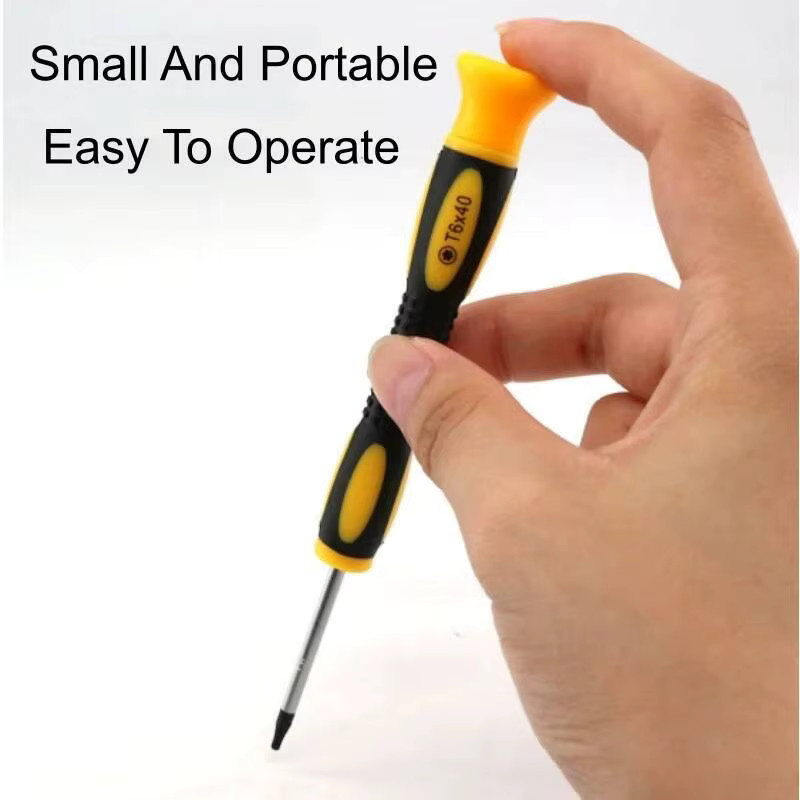 SiKO Magnetischer Torx-Bit-Satz aus S2-Stahl in Gelb mit 95mm Verlängerung für Präzisionsarbeiten an Kamera, Laptop und Festplatten - Bild 4