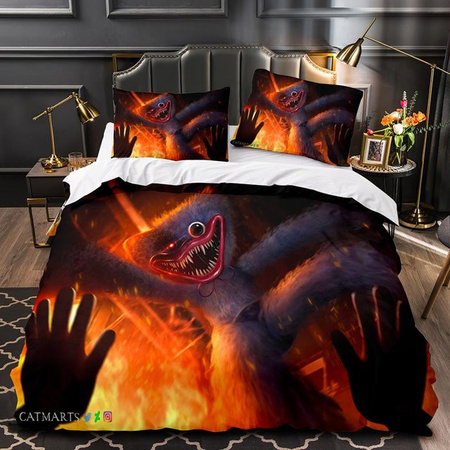 Poppy Playtime Bettwäsche-Set mit Bettbezug und Kissenbezug, Digitaldruck 3D Design, Mehrfarbig, B/L: 90 x 200 cm