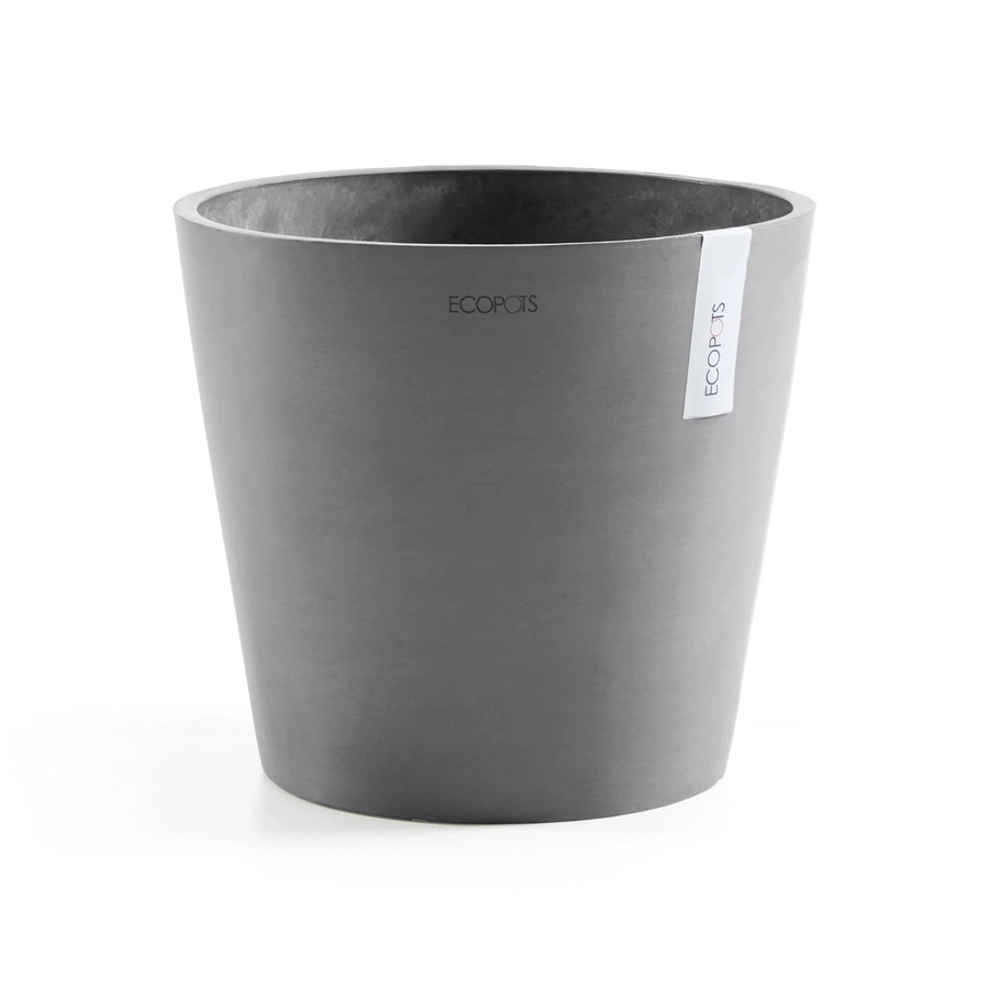 Ecopots Pflanztopf Amsterdam rund in Grau aus recyceltem Kunststoff, B: 40 cm, H: 35 cm - Bild 2