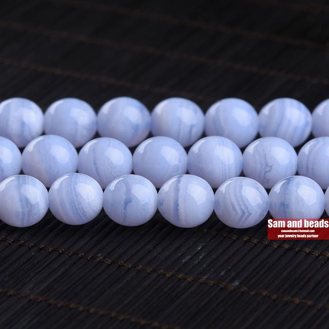 MOON BEADS Perlen, blaue Spitzenachate, rund, 4-12 mm - Bild 1