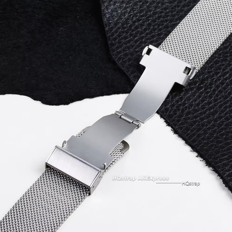 HQstrap Uhrenarmband Milanaise, Edelstahl, Silber, Unisex - Bild 5