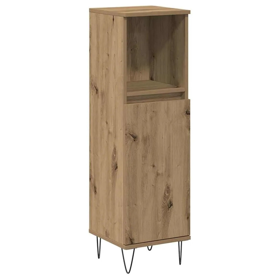 vidaXL Badschrank Artisan-Eiche im industriellen Stil, Farbe Braun, B/T/H: 30 x 30 x 100 cm - Bild 2