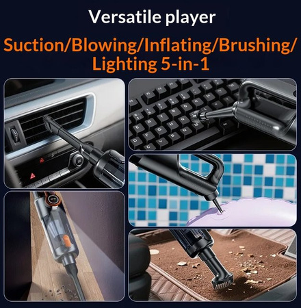 SUITU Kabelloser Mini-Handstaubsauger für das Auto in Silber und Orange