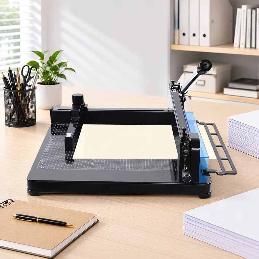 Professioneller Schwerlast-Papierschneider 858A3 in Schwarz mit Stahlklinge für A3 A4 A5 B4 B5, Breite: 440 mm, Schnittkapazität: 40 mm Dicke - Bild 2