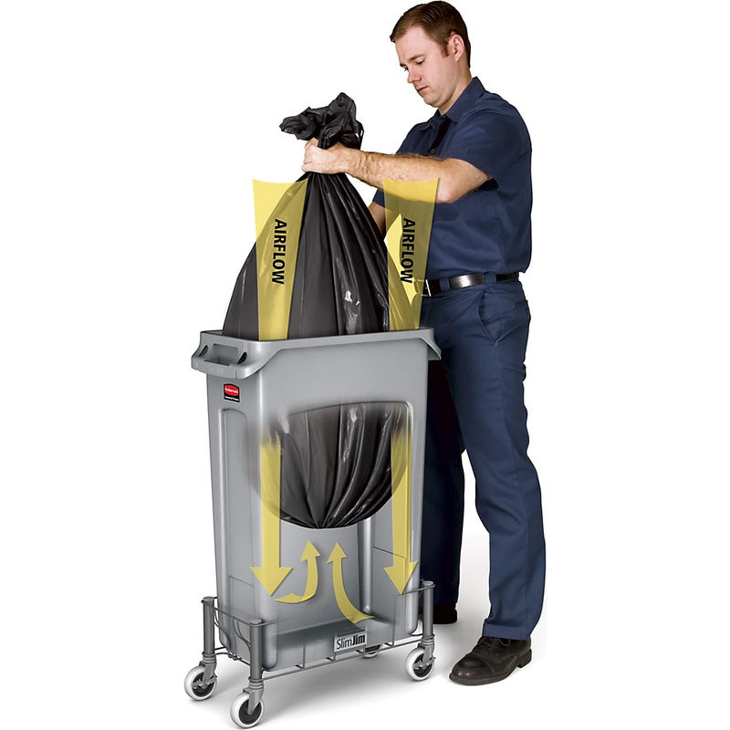Rubbermaid Slim Jim Abfallbehälter, 87 Liter, schwarz - Bild 3