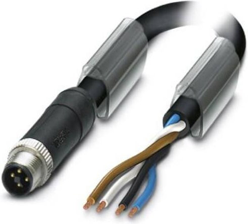 Phoenix Contact 1089955 Sensor-Aktor-Anschlussleitung mit geradem Stecker, 4-polig, 5,00 m, grau/schwarz - Bild 1