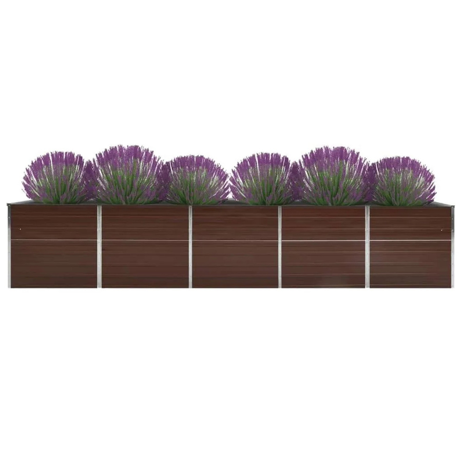 DELUKE Hochbeet OSKAR aus verzinktem Stahl in Braun, B/T/H: 400 x 80 x 77 cm - Bild 2