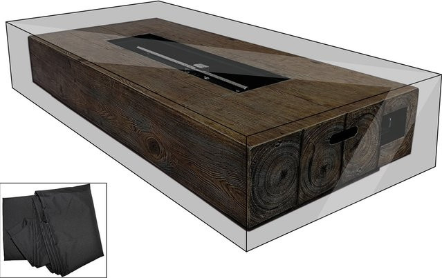 OUTFLEXX Premium Abdeckhaube für Feuertische, wasserbeständig, Schwarz, B/T/H: 157 x 75 x 30 cm - Bild 1