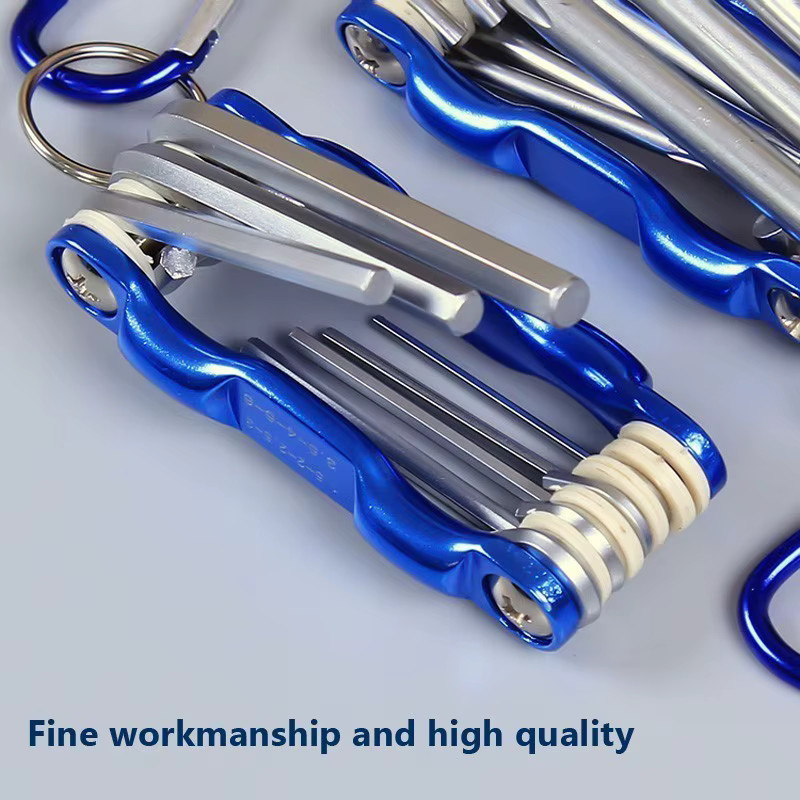 Realmote Metrisches Sechskantschlüssel-Set aus Metall in Blau mit Torx- und Inbusschlüsseln - Bild 3