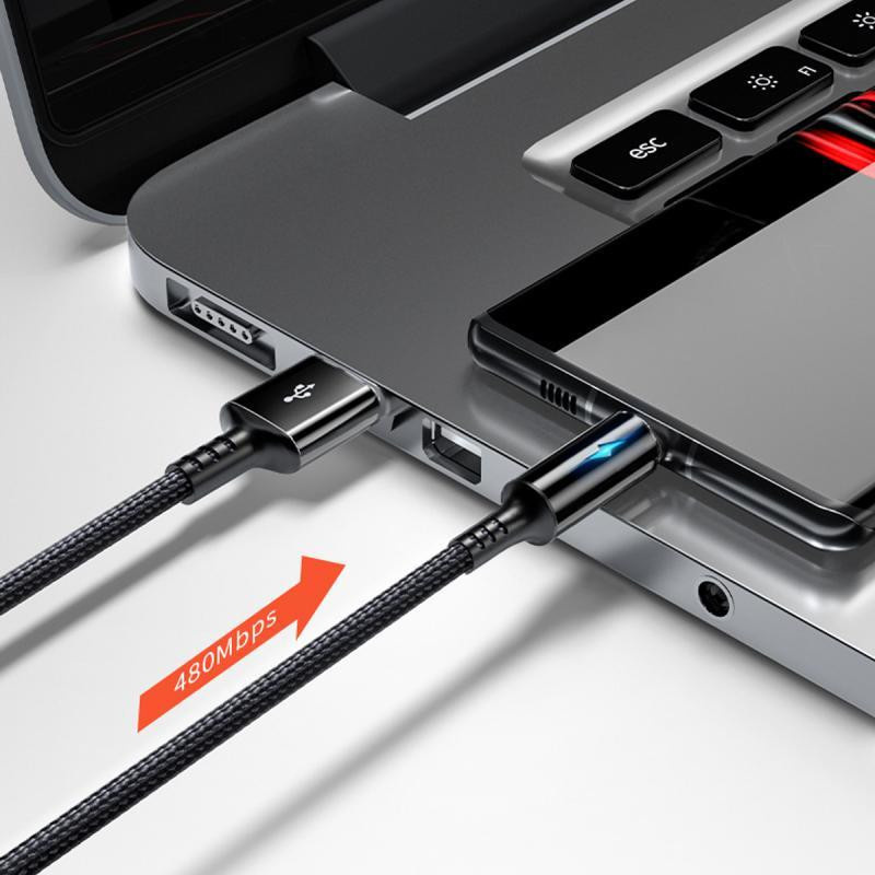 Fonken USB-Ladekabel mit Micro-USB und USB-C Anschluss, 2,4 A Schnellladekabel mit Kontrollleuchte, schwarz, Länge: 25 cm - Bild 9