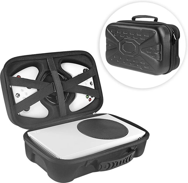 AyeBeau Reisekoffer für Xbox Serie X und Xbox Serie S mit Gamepad Controller Organizer in Schwarz - Bild 1