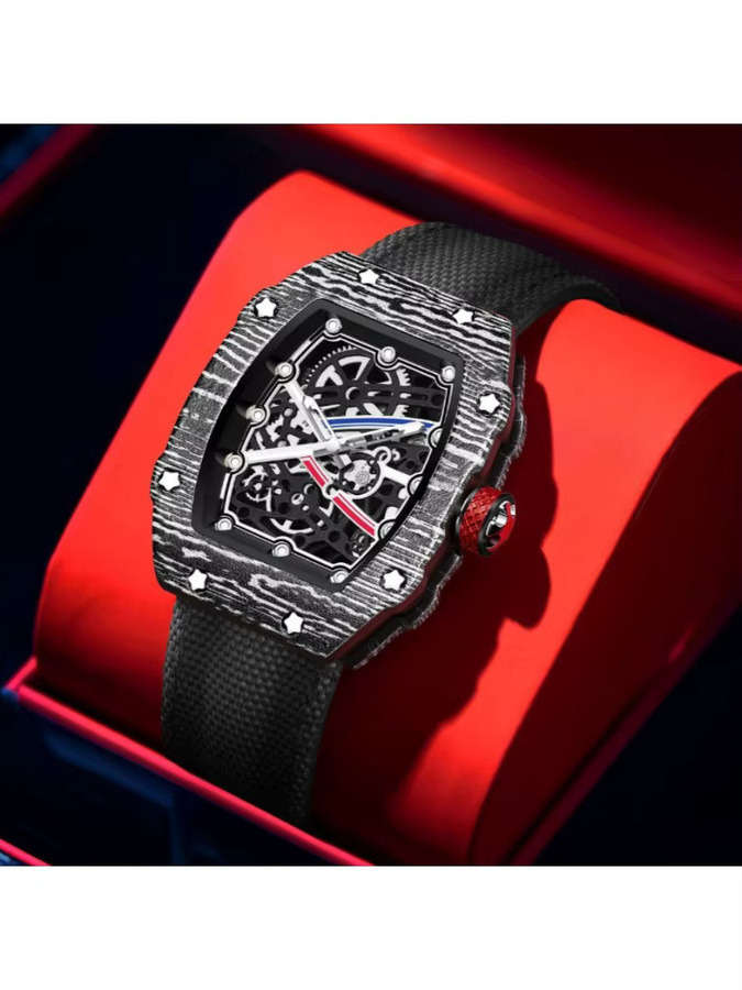 STARPERISH Armbanduhr, Quarz, Tonneau, Schwarz, Herren - Bild 3