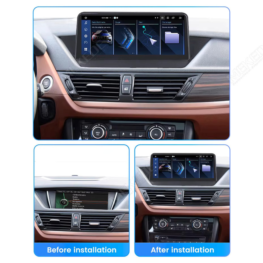 MEKEDE Android 14 Autoradio mit 128GB Speicher und Wireless CarPlay für BMW X1 E84 2009 - 2015, 8-Kern Multimedia-Player mit DSP und GPS, Schwarz - Bild 2
