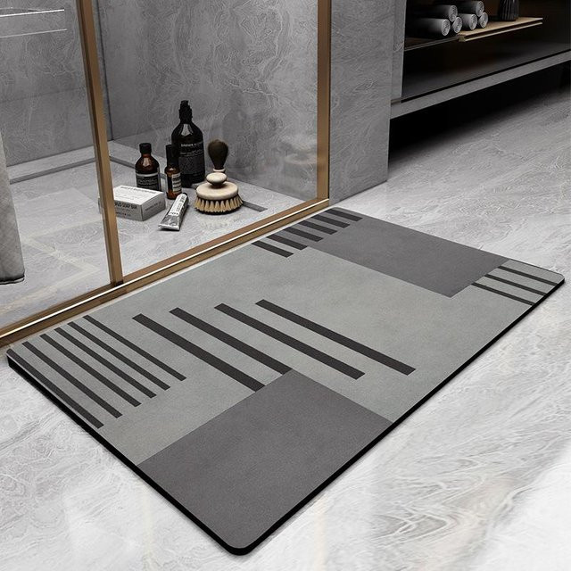 Saugfähige Badezimmermatte aus Diatomeenschlamm von Yiran Furniture, grau, B/B: 80 x 50 cm - Bild 1