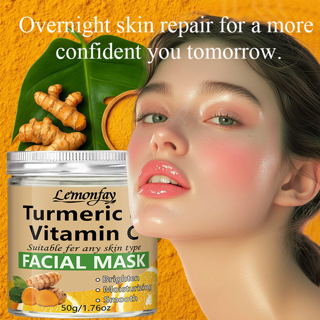 Lemonfay Kurkuma & Vitamin C Gesichtsmaske, 50g, Alle Hauttypen - Bild 1
