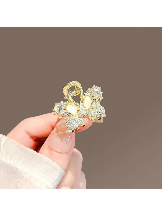 HIYAYZ Haarspange Schmetterling mit Opal Strass, Damen - Bild 3