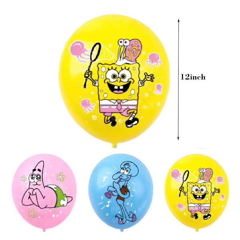 Potdemiel Party Dekoration Set mit 10 Stück SpongeBob und Patrick Star Latex Ballons in Mehrfarbig für Kindergeburtstage - Bild 2