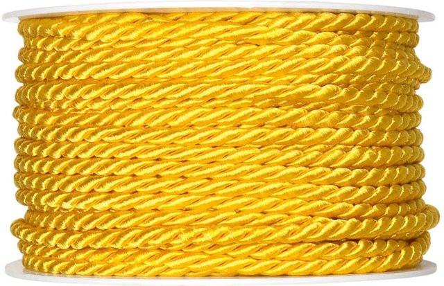 Halbach Kordel 4mm in Gelb aus Acetat, Baumwolle und Polyester, 5m Länge - Bild 1