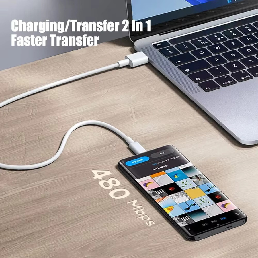 USB C auf USB Typ C Kabel 60 W PD Schnellladedatenkabel für iPhone 16 Huawei Samsung Xiaomi in Schwarz oder Weiß - Bild 4