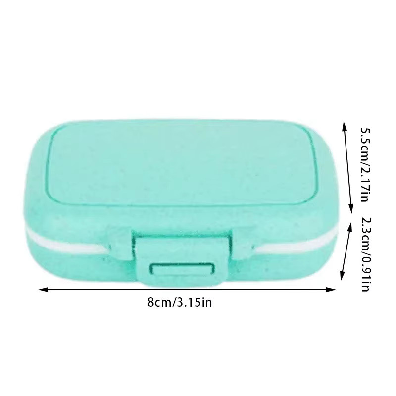 Untior Tragbare Mini-Pillendose aus PP-Material mit 3 Fächern für 3 Mahlzeiten am Tag, versiegelt und feuchtigkeitsbeständig, Blau und Mehrfarbig - Bild 3