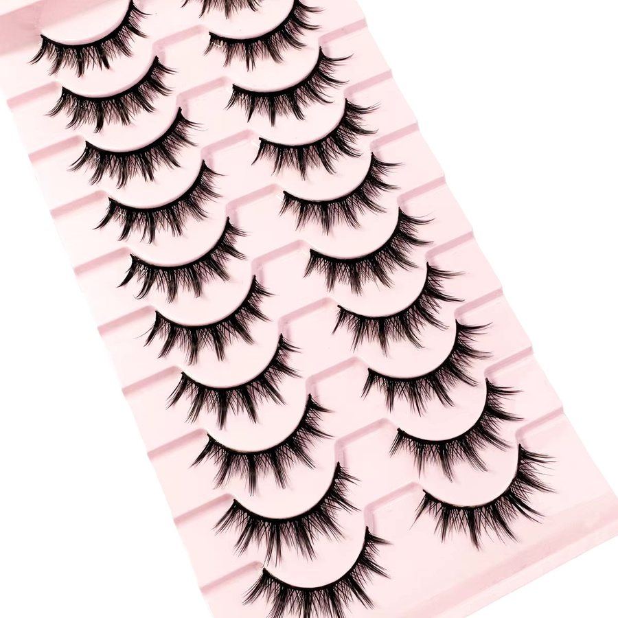 LYBCG Wimpern Anime Wispy Fluffy Spiky 3D-Volumen, 10 Paar, Unisex, Natürlich - Bild 2